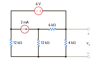 Find V o in the circuit in Fig. P3.36 using nodal analysis. Figure P3.36