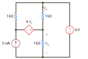Find I o in the network in Fig. P3.47 using nodal analysis. Figure P3.47