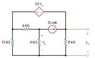 Use nodal analysis to find V o in the circuit in Fig. P3.48. Figure P3.48