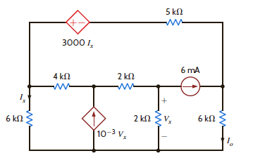 Find I o in the circuit in Fig. P3.56 using nodal analysis. Figure P3.56