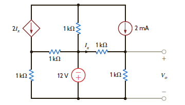 Determine V o in the network in Fig. P3.60 using nodal analysis. Figure P3.60