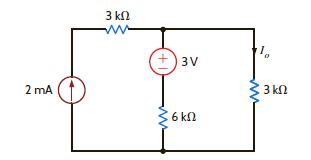 Find I o in the circuit in Fig. P3.70 using mesh analysis. Figure P3.70