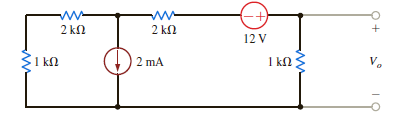 Use loop analysis to find V o in the network in Fig. P3.75.     Figure P3.75