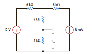 Find V o in the circuit in Fig. P3.79 using mesh analysis. Figure P3.79