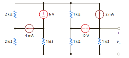 Using loop analysis, find V o in the network in Fig. P3.96. Figure P3.96