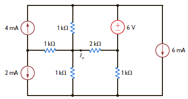 Find I o in the circuit in Fig. P3.97 using loop analysis.     Figure P3.97