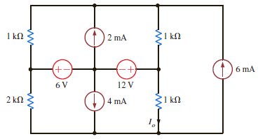 Find I o in the network in Fig. P3.98 using loop analysis. Figure P3.98