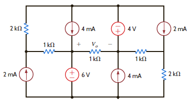 Find V o in the circuit in Fig. P3.99 using loop analysis. Figure P3.99