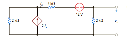 Use loop analysis to find V o in the network in Fig. P3.102. Figure P3.102