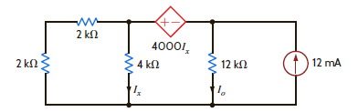 Find I o in the network in Fig. P3.106 using nodal analysis. Figure P3.106