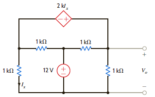 Find V o in the circuit in Fig. P3.110 using nodal analysis. Figure P3.110