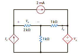 Find I x in the circuit in Fig. P3.114 using loop analysis. Figure P3.114