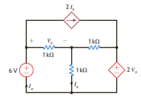Use loop analysis to find I o in the circuit in Fig. P3.124. Figure P3.124