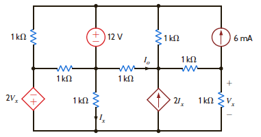 Find I o in the network in Fig. P3.130 using nodal analysis. Figure P3.130
