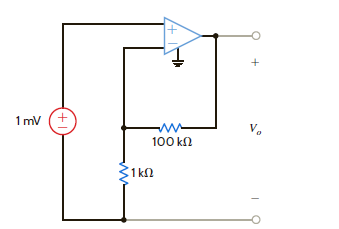Determine both the gain and the output voltage of the op-amp configuration shown in Fig. E4.3. Figure E4.3