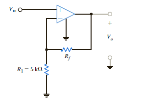 What value of R f in the op-amp circuit of Fig. 4PFE-4 is required to produce a voltage gain of 50 a. 135 k b. 210 k c. 180 k d. 245 k Figure 4PFE-4