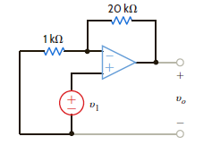 Assuming an ideal op-amp, determine the voltage gain of the circuit in Fig. P4.9.     Figure P4.9
