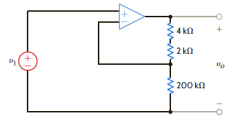 Assuming an ideal op-amp, determine the voltage gain of the circuit in Fig. P4.10.     Figure P4.10