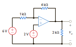 Assuming an ideal op-amp in Fig. P4.13, determine the output voltage V o. Figure P4.13