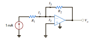Using the ideal op-amp assumptions, determine I 1 , I 2 , and I 3 in Fig. P4.17. Figure P4.17