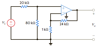 Find the voltage gain of the op-amp circuit shown in Fig. P4.30.     Figure P4.30