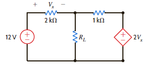 Find the value of the load R L in the network in Fig. 5PFE-2 that will achieve maximum power transfer, and determine that value of the maximum power. a. 22.5 mW b. 80.4 mW c. 64.3 mW d. 121.5 mW Figure 5PFE-2