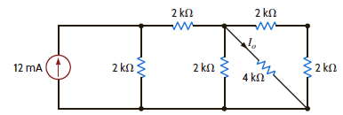 Find I o in the network in Fig. P5.3 using linearity and the assumption that I o = 1 mA. Figure P5.3