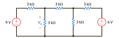 Find V o in the network in Fig. P5.9 using superposition. Figure P5.9