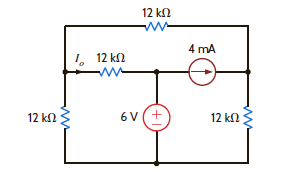 Find I o in the network in Fig. P5.11 using superposition. Figure P5.11