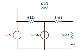 Find I o in the network in Fig. P5.12 using superposition. Figure P5.12