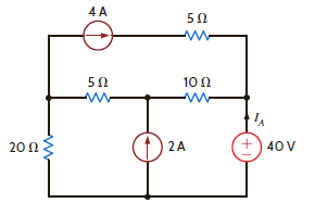 Find I A in the network in Fig. P5.13 using superposition. Figure P5.13