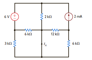Find I A in the network in Fig. P5.15 using superposition. Figure P5.15