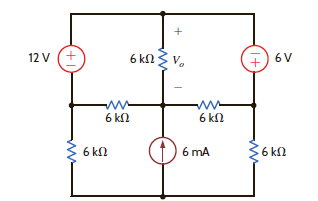 Use superposition to find V o in the network in Fig. P5.16. Figure P5.16