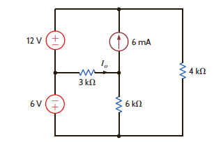 Use superposition to find I o in the network in Fig. P5.18.     Figure P5.18