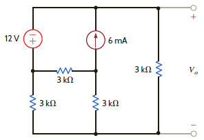 Use superposition to find V o in the circuit in Fig. P5.19. Figure P5.19