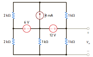 Find V o in the circuit in Fig. P5.20 using superposition. Figure P5.20