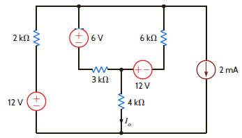 Use superposition to find I o in the circuit in Fig. P5.22. Figure P5.22