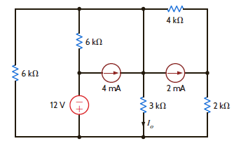 Use superposition to find I o in the circuit in Fig. P5.24. Figure P5.24