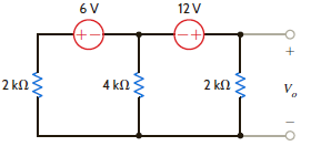 Use Thévenin's theorem to find V o in the network in Fig. P5.25. Figure P5.25