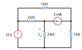 Find V o in the circuit in Fig. P5.29 using Thévenin's theorem.     Figure P5.29