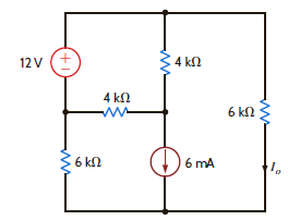 Find I o in the circuit in Fig. P5.32 using Thévenin's theorem.     Figure P5.32