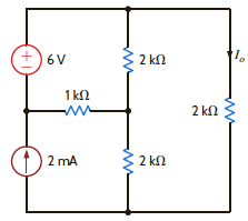 Find I o in the network in Fig. P5.33 using Thévenin's theorem. Figure P5.33
