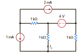 Find I o in the network in Fig. P5.34 using Thévenin's theorem. Figure P5.34