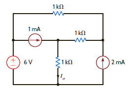 Find I o in the network in Fig. P5.36 using Thévenin's theorem. Figure P5.36