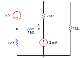 Find I o in the circuit in Fig. P5.40 using Thévenin's theorem. Figure P5.40