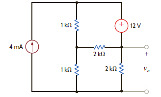 Find V o in the network in Fig. P5.41 using Thévenin's theorem. Figure P5.41