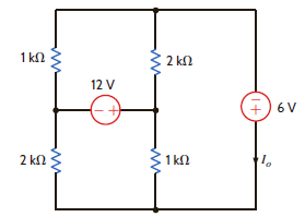 Find I o in the network in Fig. P5.42 using Thévenin's theorem. Figure P5.42