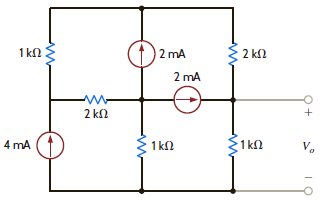 Use Thévenin's theorem to find V o in the circuit in Fig. P5.44.     Figure P5.44
