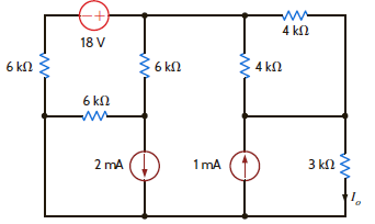 Use Thévenin's theorem to find I o in the circuit in Fig. P5.48.     Figure P5.48