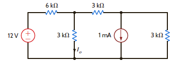 Find I o in the network in Fig. P5.52 using Norton's theorem. Figure P5.52